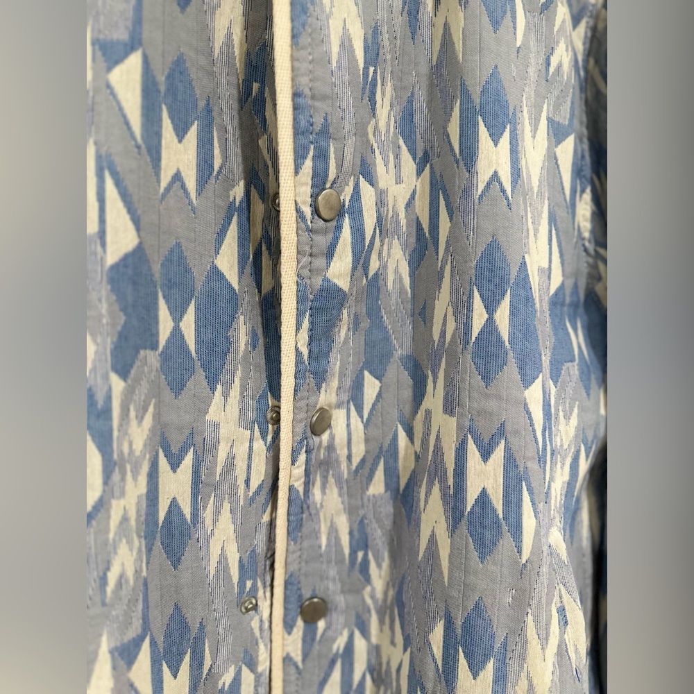 ZARA Men's Blue Patterned Jacket - Picture 15 of 16